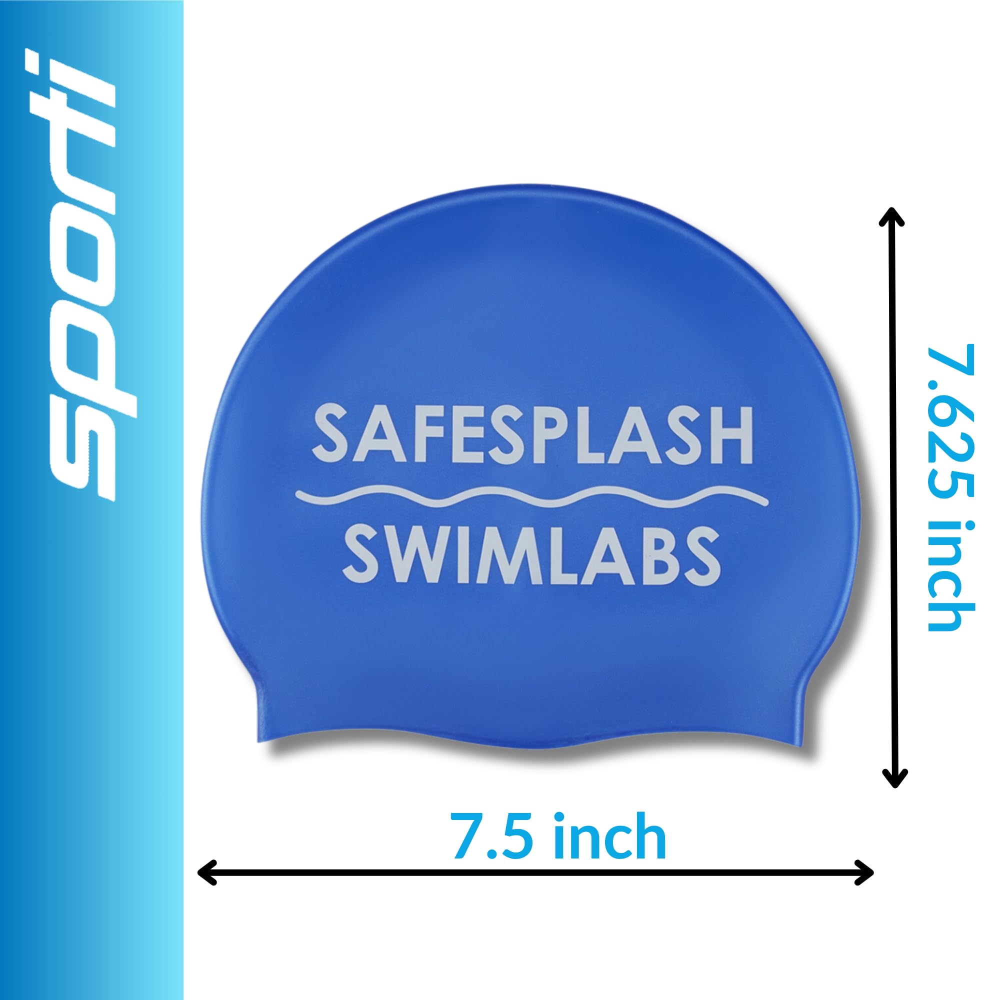 Sporti Safesplash Swimlabs Silicone Swim Cap - New Royal