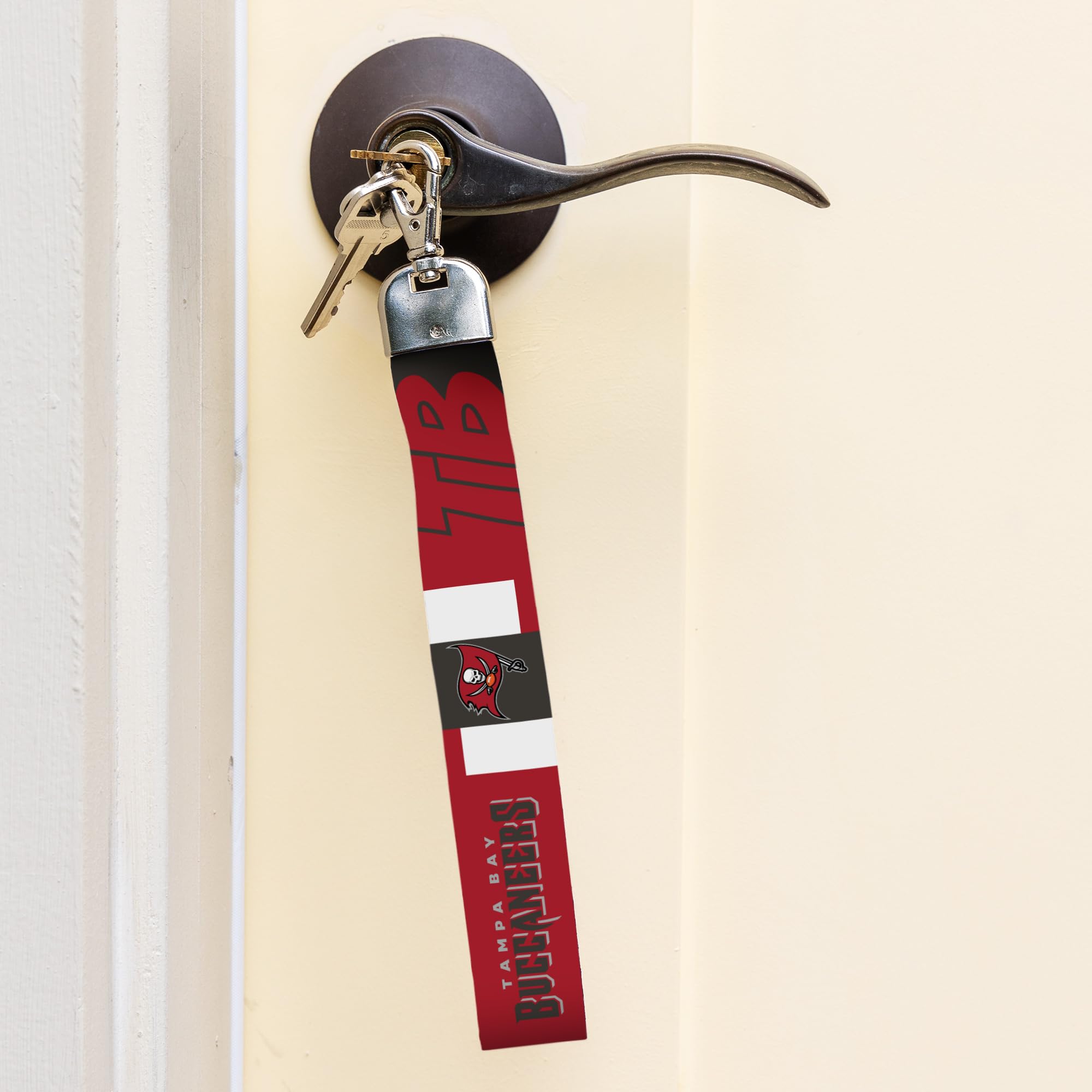 Rico Industries Nfl Football Tampa Bay Buccaneers Standard Wrist Lanyard Key Chain, Cute Wristlet Strap Keychain Holder For Wome