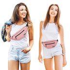 Large Pink Fanny Pack Cross Body Belt Bag With 4-Zipper Pockets Adjustable Straps Waist For Women Girl,Gifts For Enjoy Festival
