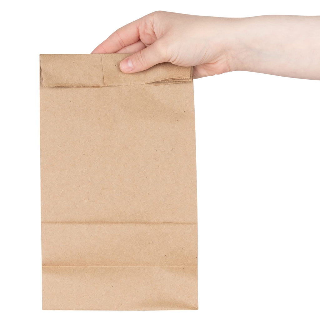 Stock Your Home 6 Lb Kraft Brown Paper Lunch Bags (200 Count) - Bulk Disposable Lunch Sacks, Medium Size Blank Bag For Kids, Goo