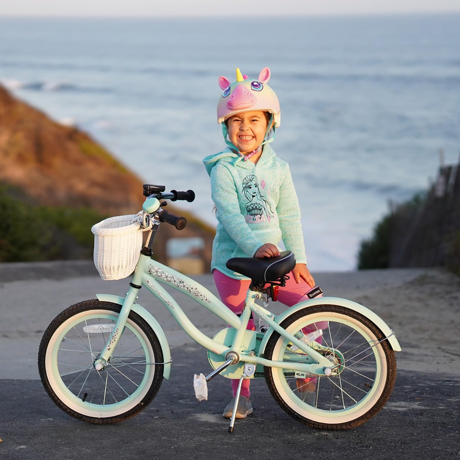 Joystar 14 Inch Kids Bike With Training Wheels For Ages 3-5 Years Old Girls Bike Toddler Bike Beach Cruiser Kids Bicycle Green
