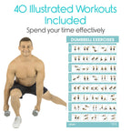 Vive Dumbbell Workout Poster - Home Gym Exercise For Upper, Lower, Full Body - Laminated Bodyweight Chart For Back, Arm, Core An