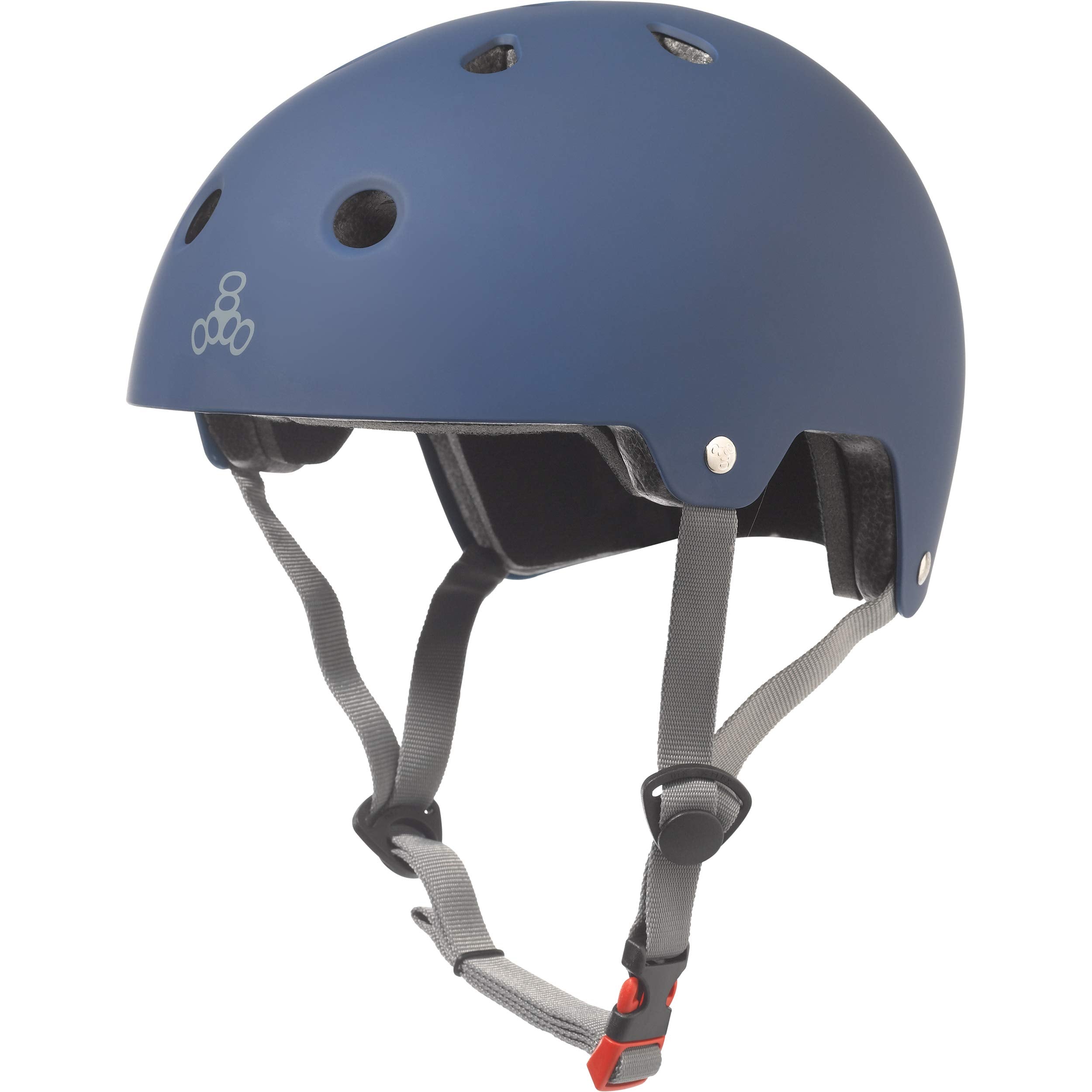 Triple Eight Dual Certified Bike And Skateboard Helmet, Blue Matte, Large / X-Large