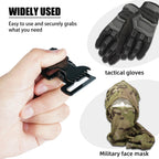 Melotough Tactical Glove Clip Braided Paracord Gloves Clips Holder For Hunting, Hiking, Camping, Outdoor Activities(Blk)