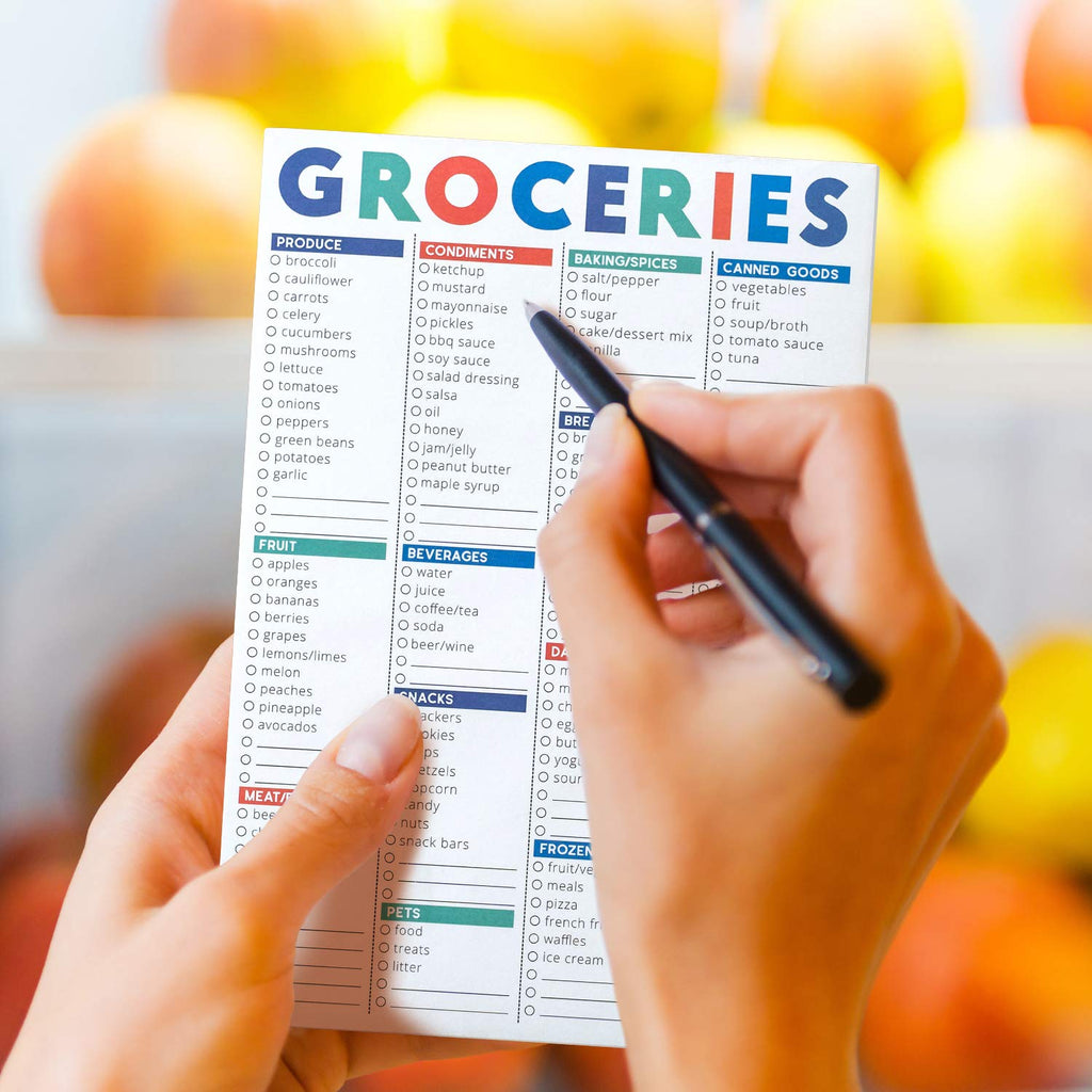 Sweetzer  Orange Fastcheck Grocery List Magnet Pad For Fridge 6X9A Magnetic Notepad With Printed Shopping List Items And Blank G