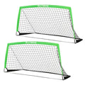 Runbow 6X4 Ft Portable Kids Soccer Goal For Backyard Practice Soccer Net With Carry Bag (6X4 Ft, Green, 2 Pieces)