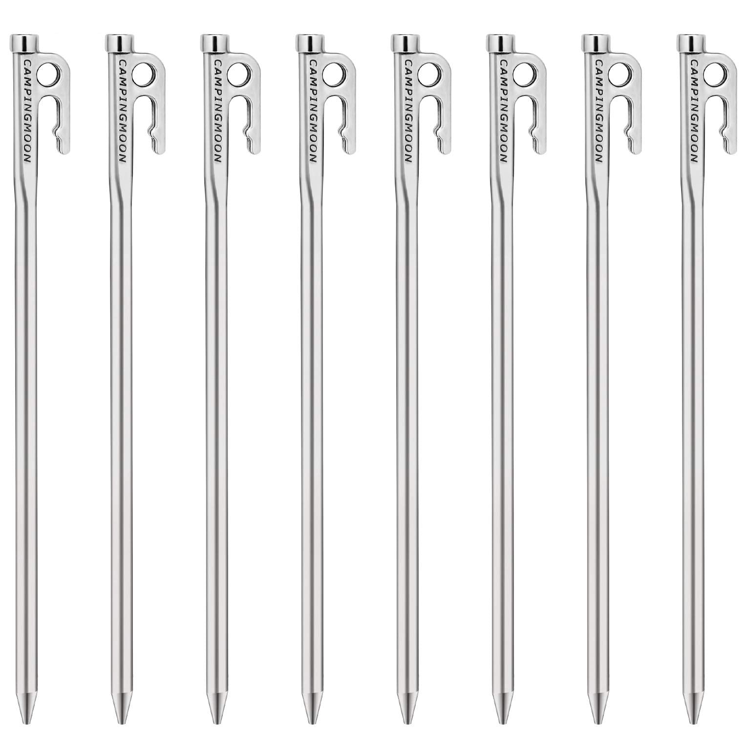 Camping Moon Martensitic Stainless Steel 420J2 Tent Stake R Series Power Peg Ideal For Hard Ground R-30-8P
