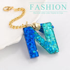 Letter Charm Accessories for Stanley Cup 1 PCS Cute Initial Keychain Handle Charm for Stanley Tumbler for Women Blue Letter N