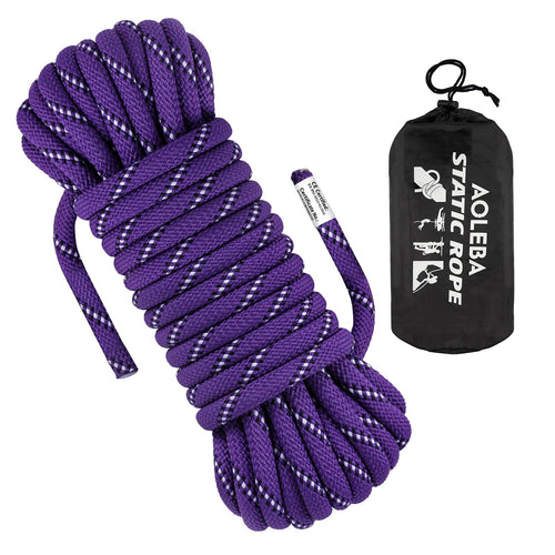 AOLEBA 10.5 mm Static Climbing Rope 10M(32ft) 20M(64ft) 30M(96ft) 50M(160ft) 70M(230ft) Outdoor Rock Climbing Ropes, Escape Rope