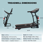 Ksports Foldable 16 Inch Portable Wide Fitness Treadmill With Bluetooth Connectivity, Lcd Progress Display, And Tracking Apps Fo