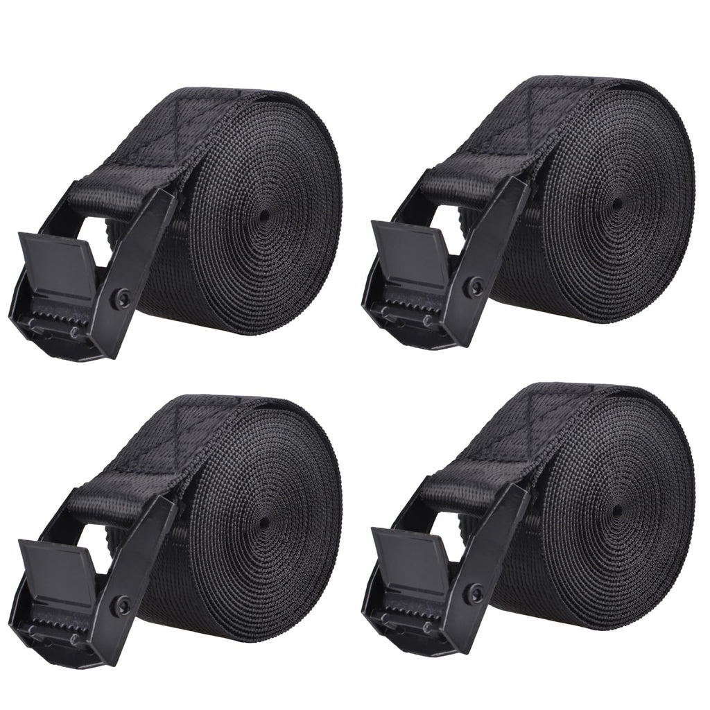 Azarxis Ratcheting Lashing Strap With Heavy Duty Cam Buckle Tie Down Webbing Strraps (Army Green - 4 Pack, 118 Inch)