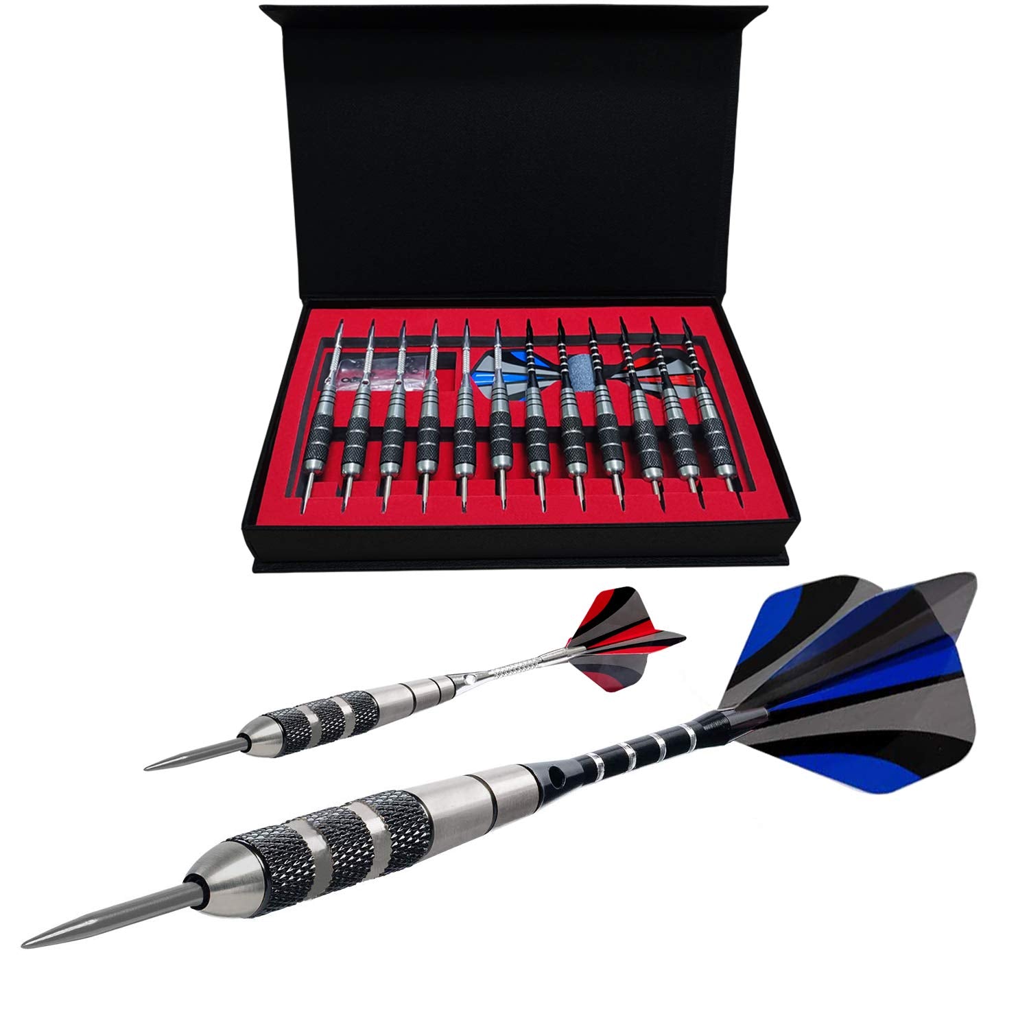 Winsdart Darts Metal Tip Set Professional Metal Darts For Dartboard Steel Tip Darts With Nonslip Iron Barrel Aluminum Dart Shaft