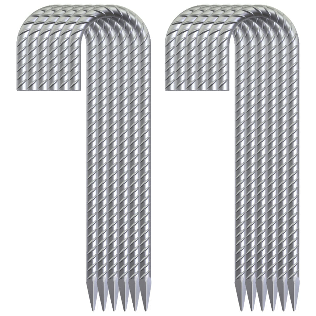 Ok5Star 30 Pack 12'' Ground Rebar Stakes Heavy Duty J Hook Ground Anchors, Curved Steel Plant Support Garden Stake Anti Rust Gal