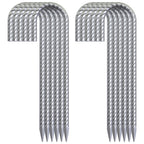 Ok5Star 30 Pack 12'' Ground Rebar Stakes Heavy Duty J Hook Ground Anchors, Curved Steel Plant Support Garden Stake Anti Rust Gal