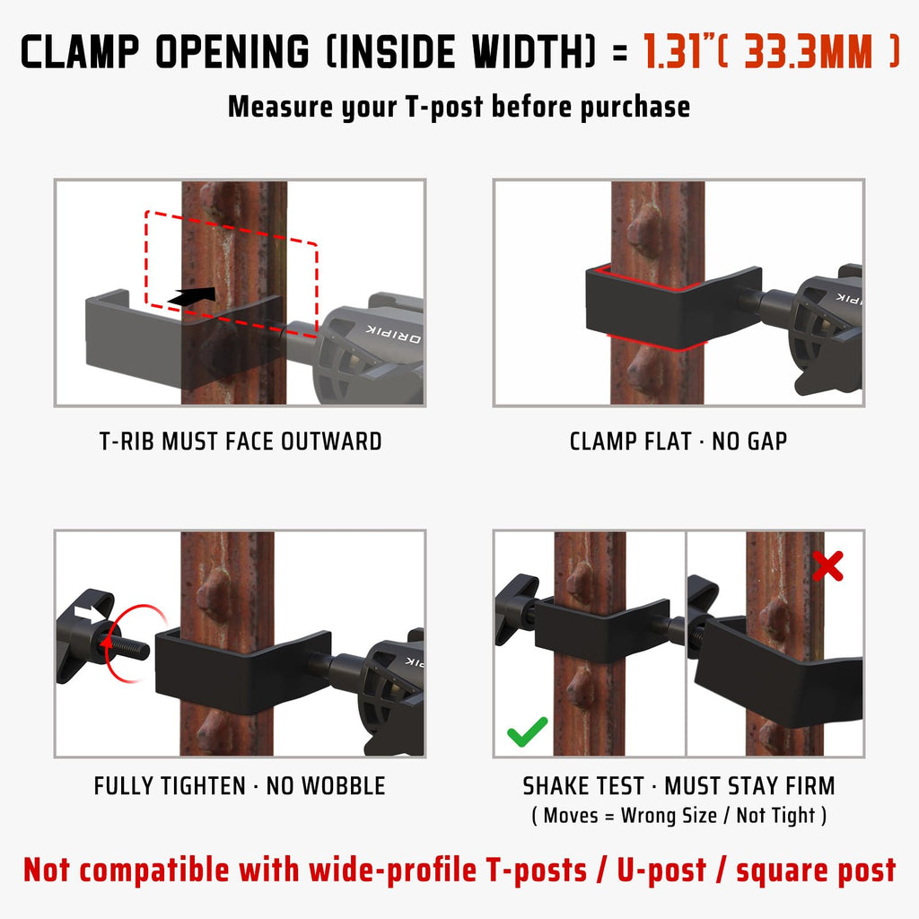 ORIPIK T-Post Trail Camera Mount - 360 Degrees Adjustable Game Camera Holder, Hunting, Easy Installation & Compact Sturdy 2 Pack