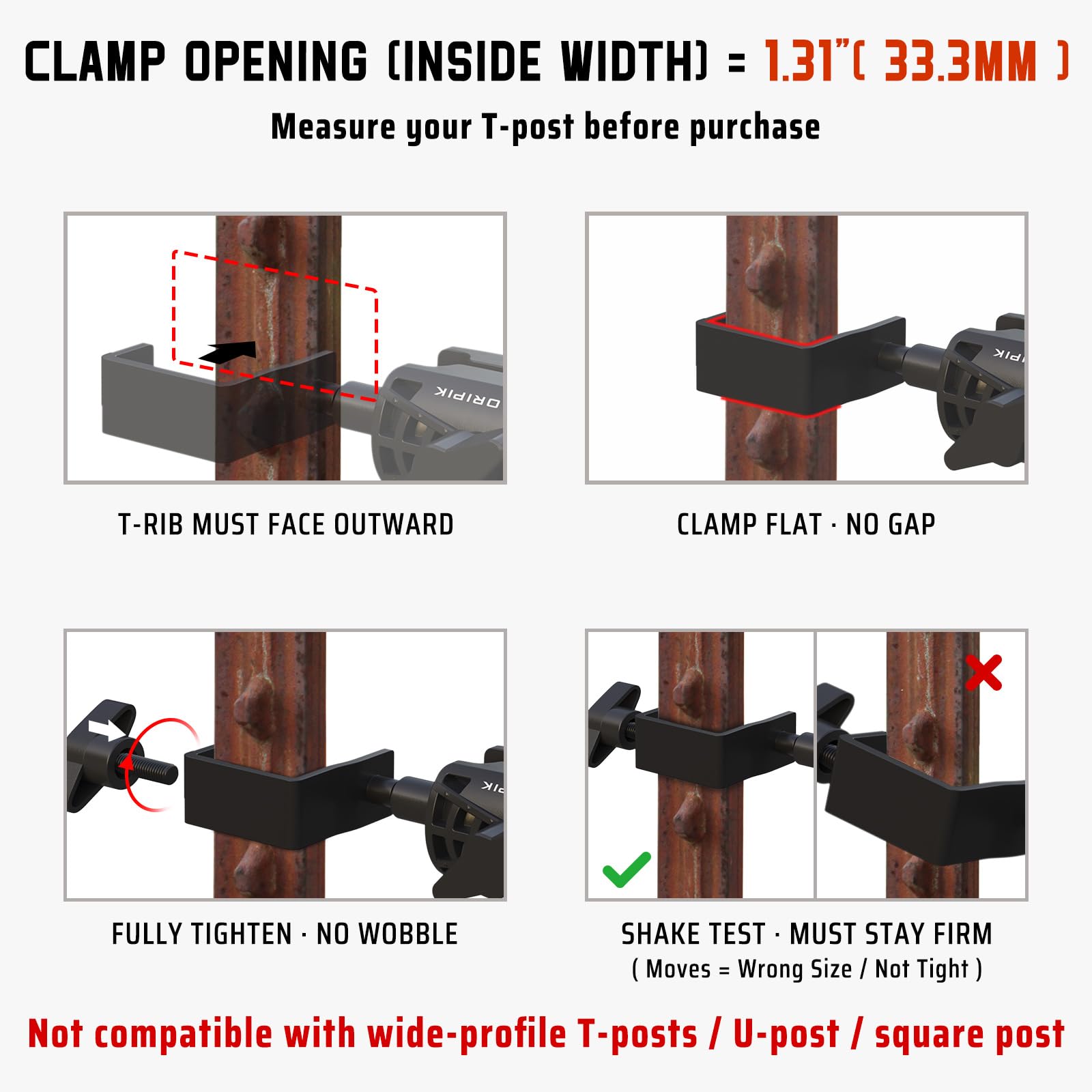 ORIPIK T-Post Trail Camera Mount - 360 Degrees Adjustable Game Camera Holder, Hunting, Easy Installation & Compact Sturdy 2 Pack