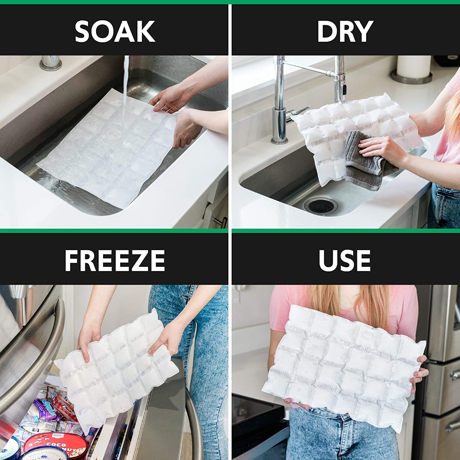 Thermafreeze Cryosheet 25-Pack Ice Sheets For Coolers:Dry Ice Flat Packs For Shipping,Long Lasting Reusable For Coolers & Joint