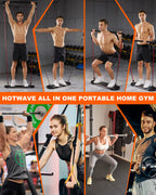 HOTWAVE Portable Exercise Equipment with 18 Gym Accessories.20 in 1 Push Up Board Fitness,Resistance Bands with Ab Roller Wheel,