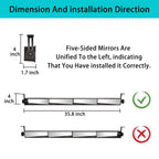 10L0L Universal Golf Cart 4 Panel Mirror For Yamaha Ezgo Club Car, Eliminate Blind Spots Rear View Mirror