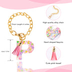 Letter Charm Accessories for Stanley Cup 1 PCS Cute Initial Keychain Handle Charm for Stanley Tumbler for Women Pink Letter P