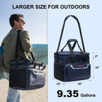 Everfun Large Soft Cooler Bag Travel Beach Insulated Cooler For Men 48 Can Dual Compartments Collapsible Waterproof Leak-Proof F