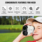 Vevor Golf Rangefinder, 650 Yards Laser Golfing Hunting Range Finder, 6X Magnification Distance Measuring, Golfing Accessory Wit