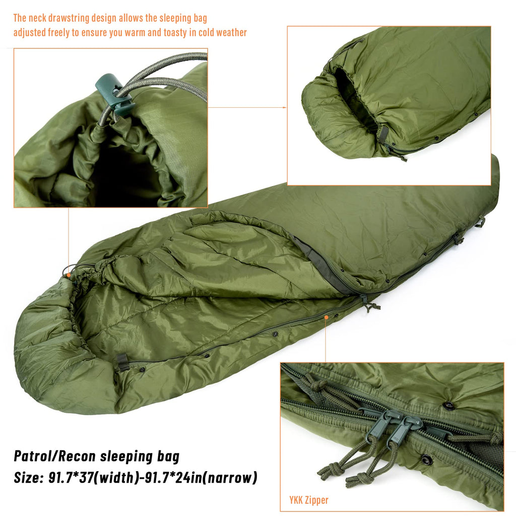 Mt Army Military Modular Sleeping Bags System, Multi Layered With Bivy Cover For All Season, Ocp