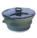 Campwolf 2.5L Collapsible Camping Cook Pot,Portable Cookware For Outdoor Hiking (Dark Green)