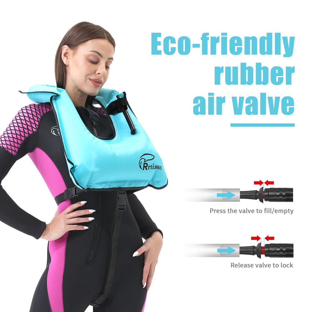 Rrtizan Snorkel Vest, Adults Portable Inflatable Swim Vest Buoyancy Aid Swim Jackets For Men & Women