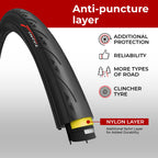 Fincci Pair 700X23C Tires Road Bike 23-622 Foldable Bike Tire 60Tpi With 1Mm Antipuncture Protection For Cycling Racing Touring