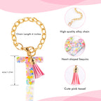 Letter Charm Accessories for Stanley Cup 1 PCS Cute Initial Keychain Handle Charm for Stanley Tumbler for Women Pink Letter T