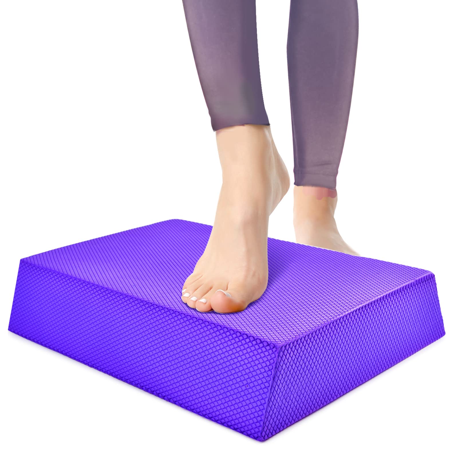 Balance Board, Foam Pad Yoga Mat, Balancing Exercises Mat, Non-Slip Knee Rocker Board Physical Therapy Cushioned Turn Boards For