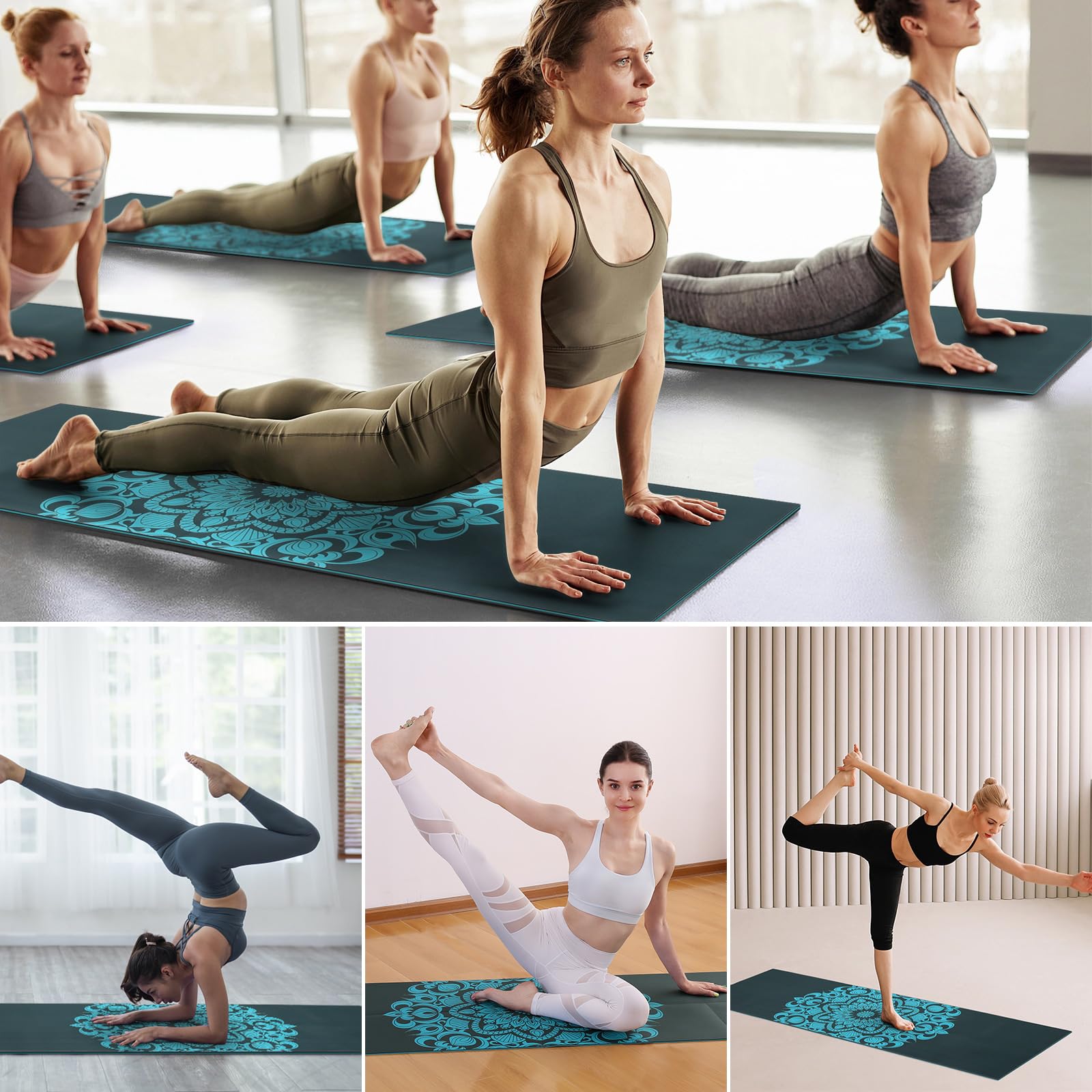Avoalre Foldable Travel Yoga Mat Print | 5Mm & 6Mm Thick Large Pilates Mat | Non-Slip High Density Floor Exercise Mat For Home W