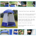 Outdoor Shower Tent Changing Room Privacy Portable Camping Shelters (White Blue)