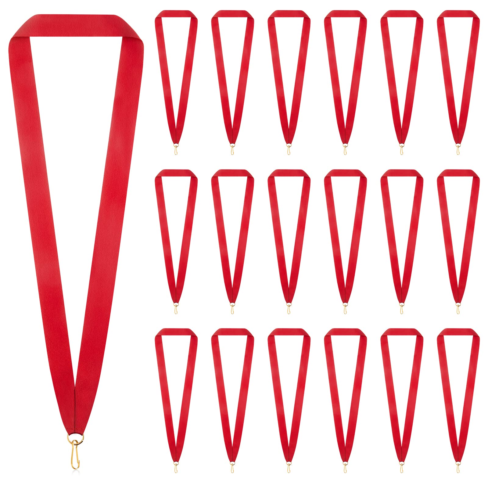 Taiyin 30 Pieces Award Ribbon Medal Ribbons Neck Ribbons for Medals Flat Medal Lanyards Ribbon Lanyard with Snap Clips for Compe