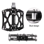 Mzyrh Mountain Bike Pedals, Ultra Strong Colorful Cnc Machined 9/16'' Cycling Sealed 3 Bearing Pedals(Black 3 Bearings)