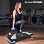 Balancefrom Adjustable Workout Aerobic Stepper Step Platform Trainer, Gray