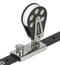 Schaefer 5 Series Single Block On 1-Inch T-Track Slider, Aluminum Cheeks And Delrin Plain Bearing Sheave, 25Mm, Black