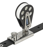 Schaefer 5 Series Single Block On 1-Inch T-Track Slider, Aluminum Cheeks And Delrin Plain Bearing Sheave, 25Mm, Black