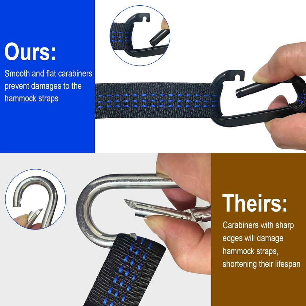 [Upgraded] Beastron Portable Single & Double Nylon Hammock With Two Tree Straps(Each 18+1 Loops) For Backpacking, Hiking, Travel