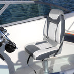 Northcaptain S1 Deluxe A Pair Of Marine High Back Folding Fishing Boat Seat,Stainless Steel Screws Included,White/Charcoal(2 Sea