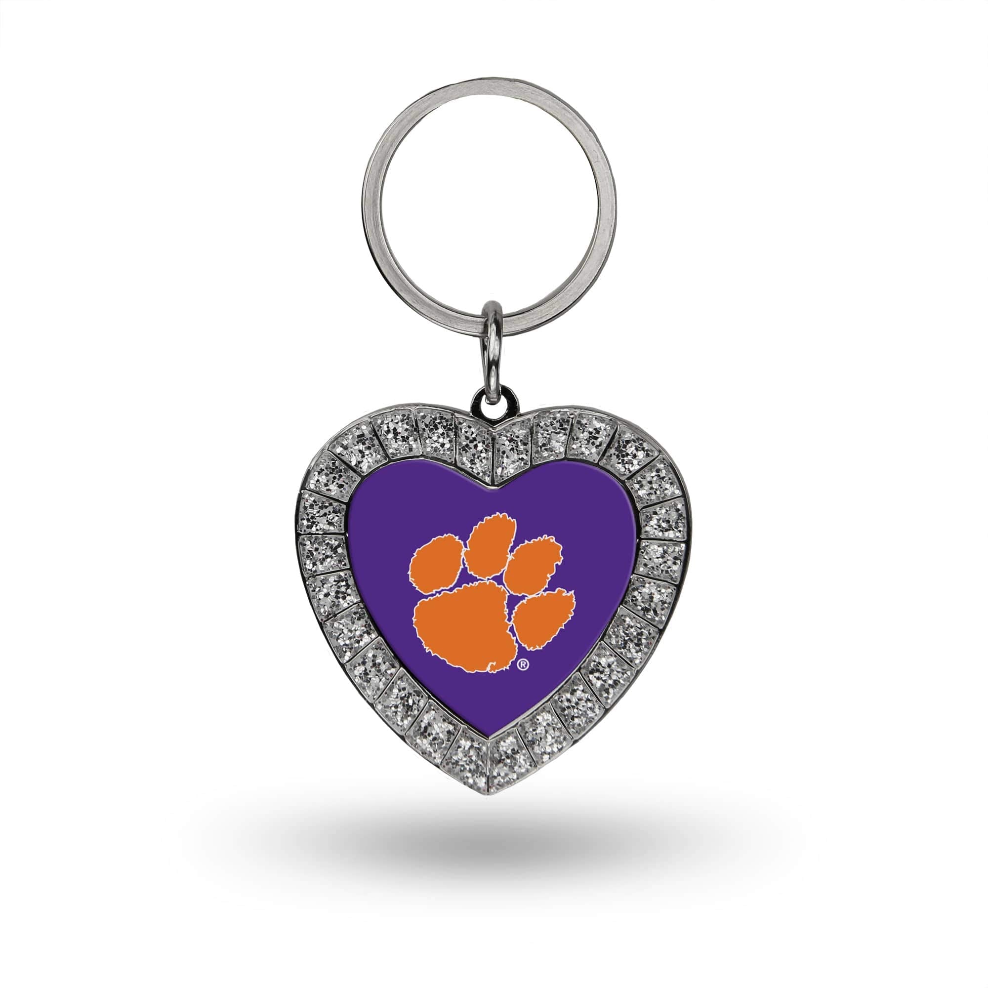 Rico Industries Ncaa Clemson Tigers Metal Rhinestone Heart Keychain