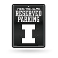 Rico Industries NCAA Illinois Fighting Illini Metal Parking Sign 8.5 x 11 Carbon Fiber Metal Parking Sign - Great for Man Cave, 