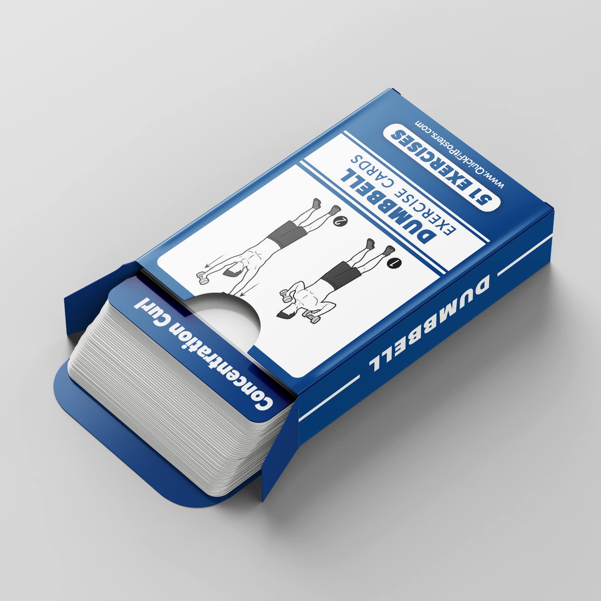 Dumbbell Exercise Cards - Fitness Playing Cards With Over 50 Dumbbell Workouts - 2.5 X 3.5 (Standard Playing Card Size)