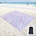 Sunlit Silky Soft 106X81 Sand Proof Beach Blanket Sand Proof Mat With Corner Pockets And Mesh Bag For Beach Party, Travel, Campi