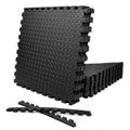 Xtrim Puzzle Exercise Mat, 12 Tiles & 14 Borders, HighDensity Eva Foam Mat, Interlocking Tiles, Shock Proof, Protective Floorin