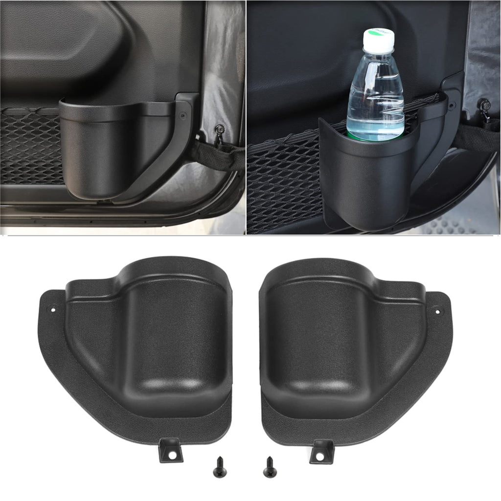 2-Pack Front Door Organizer Tray For 2018 2019 2020 2021 2022 2023 Wrangler Jl Jlu Rubicon Sport Sahara Gladiator Jt 4Ex Interio