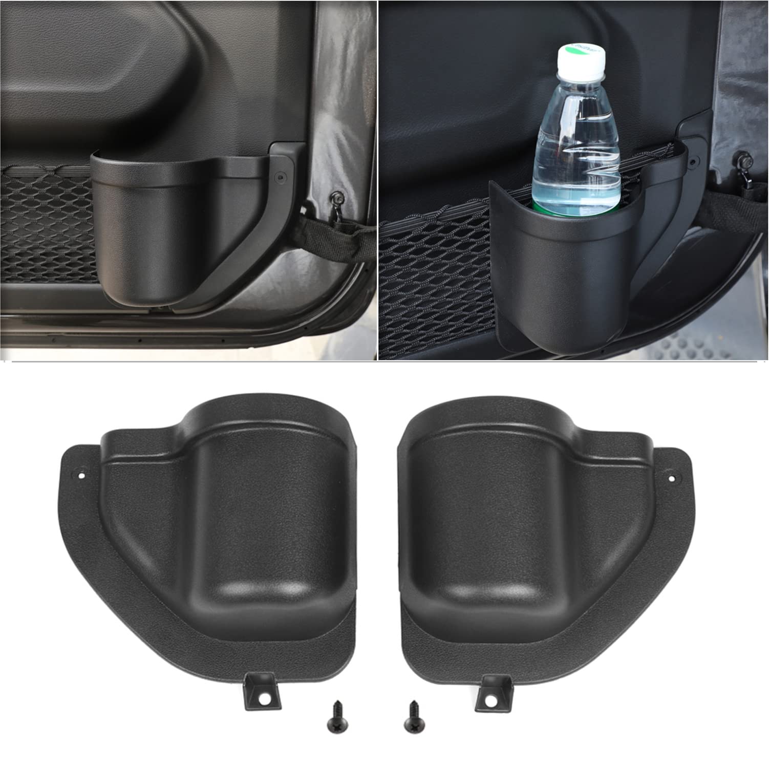 2-Pack Front Door Organizer Tray For 2018 2019 2020 2021 2022 2023 Wrangler Jl Jlu Rubicon Sport Sahara Gladiator Jt 4Ex Interio