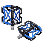 Mzyrh Mountain Bike Pedals, Ultra Strong Colorful Cnc Machined 916 Cycling Sealed 3 Bearing Pedals (Blue Black Black)