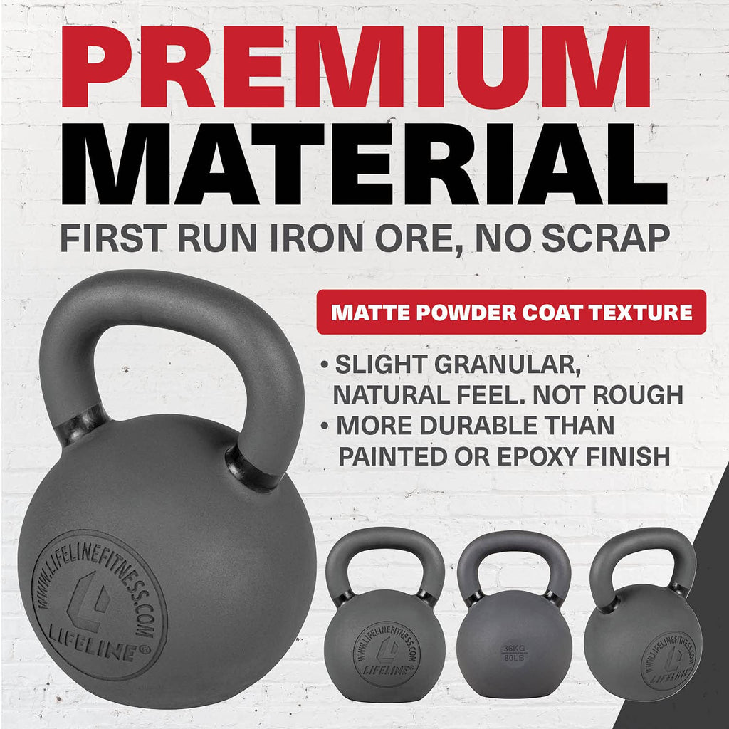 Lifeline Kettlebell Weight - 24 Kg/53 Lb , Black